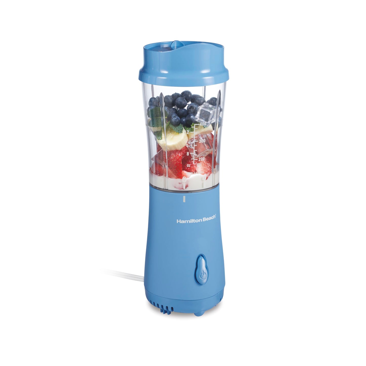 Hamilton Beach Portable Blender for Shakes and Smoothies, 14 Oz BPA Free Travel Cup & Lid, Durable Stainless Steel Blades, Personal Smoothie Blender, Coral (51171)