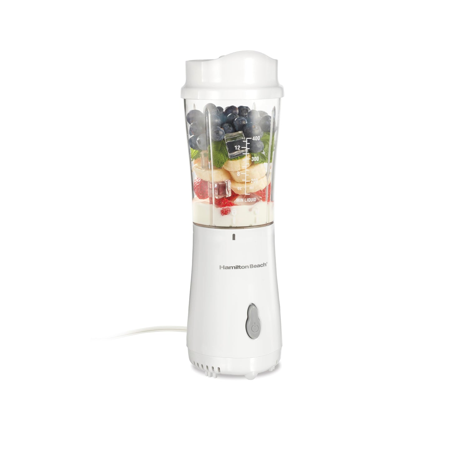 Hamilton Beach Portable Blender for Shakes and Smoothies, 14 Oz BPA Free Travel Cup & Lid, Durable Stainless Steel Blades, Personal Smoothie Blender, Coral (51171)