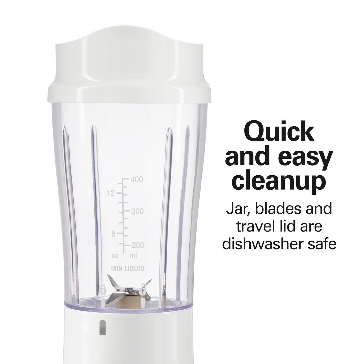 Hamilton Beach Portable Blender for Shakes and Smoothies, 14 Oz BPA Free Travel Cup & Lid, Durable Stainless Steel Blades, Personal Smoothie Blender, Coral (51171)