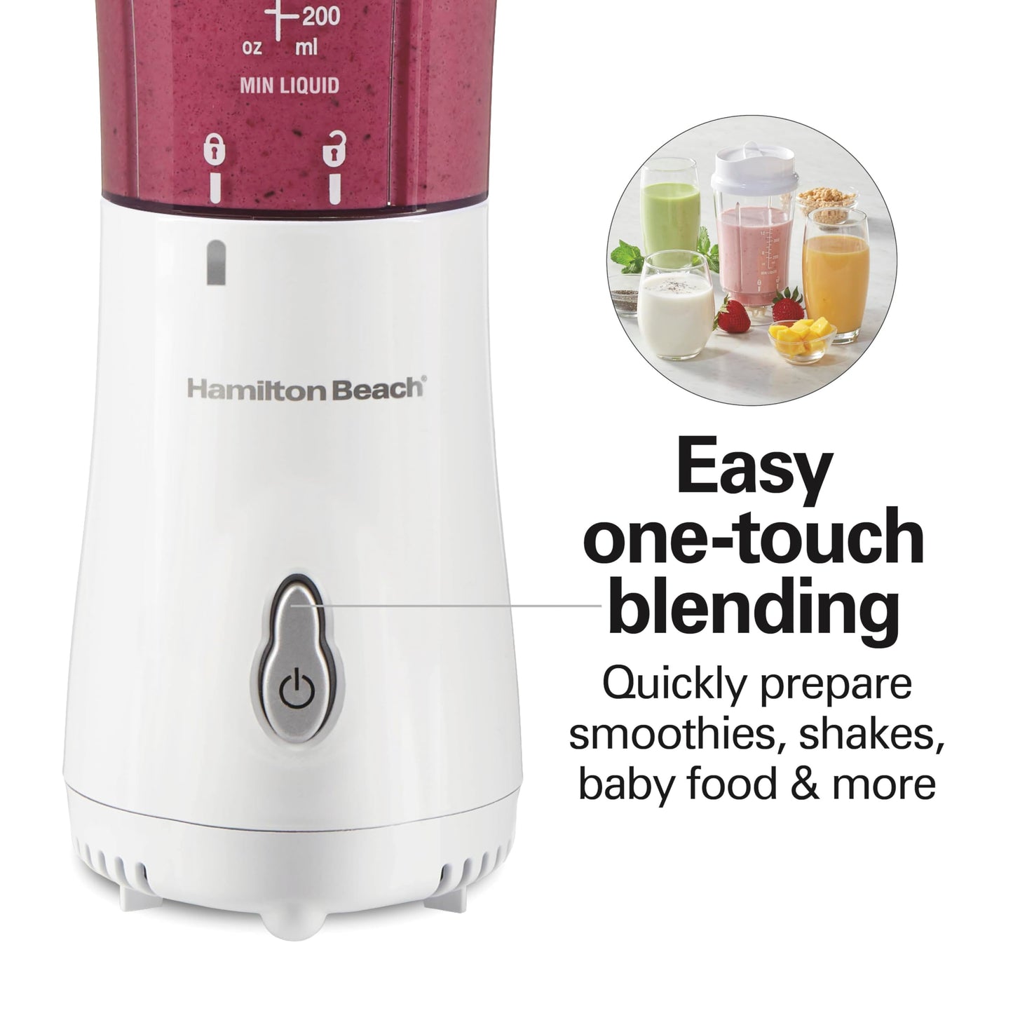 Hamilton Beach Portable Blender for Shakes and Smoothies, 14 Oz BPA Free Travel Cup & Lid, Durable Stainless Steel Blades, Personal Smoothie Blender, Coral (51171)
