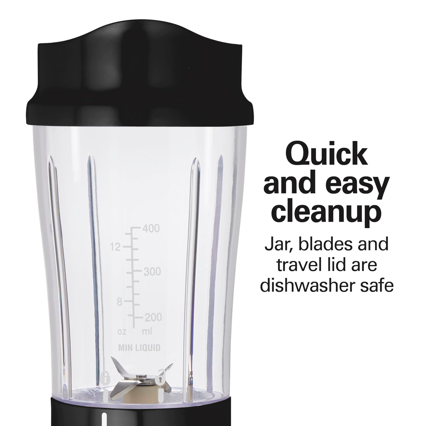 Hamilton Beach Portable Blender for Shakes and Smoothies, 14 Oz BPA Free Travel Cup & Lid, Durable Stainless Steel Blades, Personal Smoothie Blender, Coral (51171)