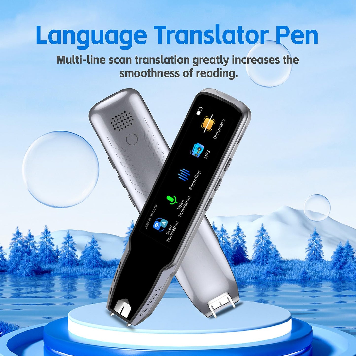 Translator Pen & Scan Reader Pen for Dyslexia,Language Learners & Learning Difficulties,Translation Pen for 112 Languages (Silver and Black)