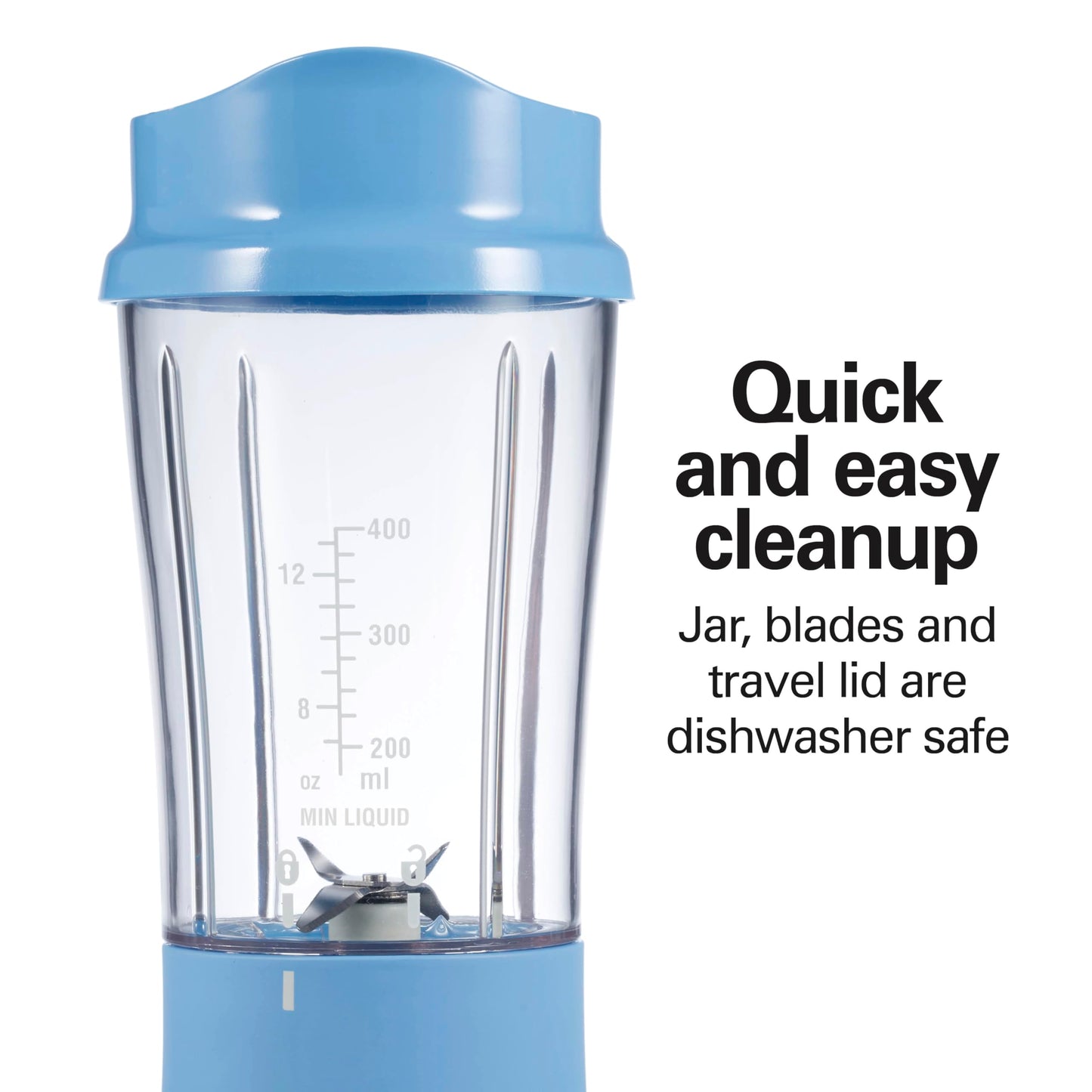 Hamilton Beach Portable Blender for Shakes and Smoothies, 14 Oz BPA Free Travel Cup & Lid, Durable Stainless Steel Blades, Personal Smoothie Blender, Coral (51171)