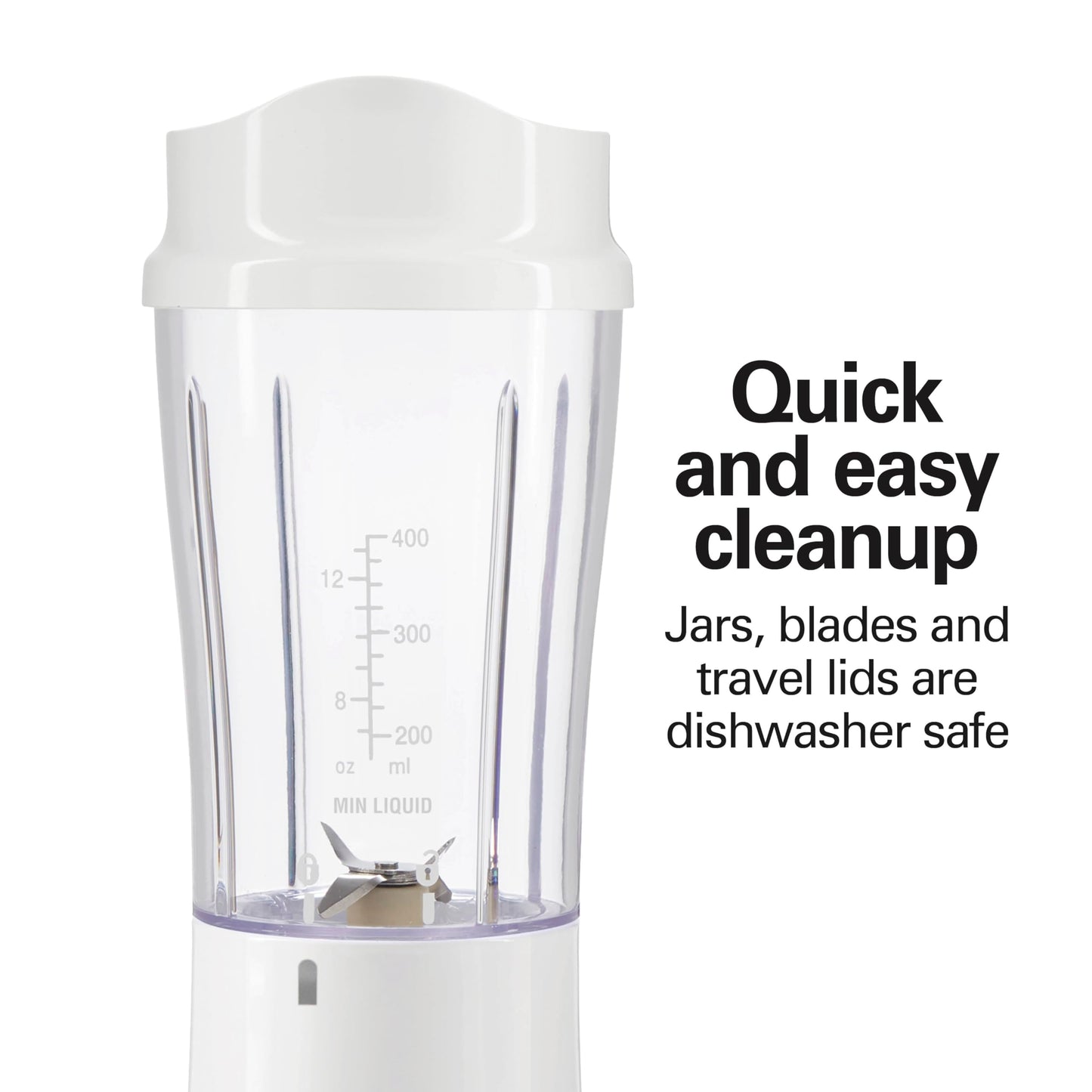 Hamilton Beach Portable Blender for Shakes and Smoothies, 14 Oz BPA Free Travel Cup & Lid, Durable Stainless Steel Blades, Personal Smoothie Blender, Coral (51171)