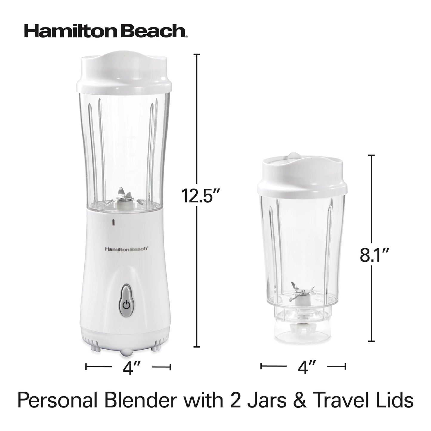 Hamilton Beach Portable Blender for Shakes and Smoothies, 14 Oz BPA Free Travel Cup & Lid, Durable Stainless Steel Blades, Personal Smoothie Blender, Coral (51171)