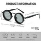 Adjustable Tint Sunglasses, 1-9 Gears Nightshift Glasses Retro Round Polarized Dimming Glasses ND Filter Lenses