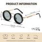 Adjustable Tint Sunglasses, 1-9 Gears Nightshift Glasses Retro Round Polarized Dimming Glasses ND Filter Lenses