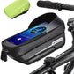 whale fall Bike Frame Bag Waterproof, 3D Eva Hard Shell, Bike Phone Holder, Bicycle Top Tube Bag, Cycling Pouch with Rain Cover, Bike Accessories for Phones Under 7"