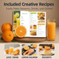 Keerain Electric Orange Juicer, Hand-Free Citrus Juicer Machine with Cleaning Brush, High-Performance Automatic Juice Squeezer for Lemon, Lime, Grapefruit, Pomegranate, Easy to Clean & Use