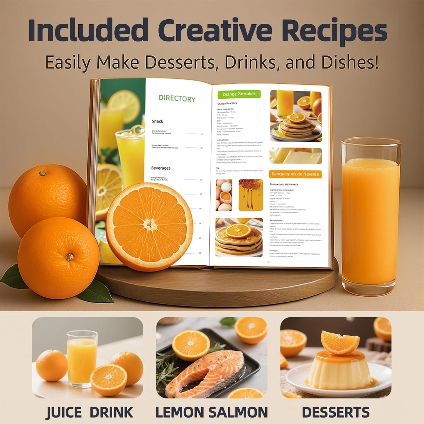 Keerain Electric Orange Juicer, Hand-Free Citrus Juicer Machine with Cleaning Brush, High-Performance Automatic Juice Squeezer for Lemon, Lime, Grapefruit, Pomegranate, Easy to Clean & Use