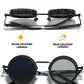 Adjustable Tint Sunglasses, 1-9 Gears Nightshift Glasses Retro Round Polarized Dimming Glasses ND Filter Lenses