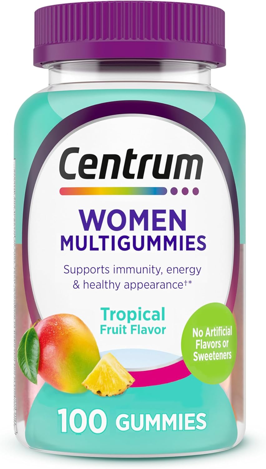 Centrum Women’s Multivitamin Gummies, Immune, Energy, Healthy Appearance Support, 100 Count, 50 Day Supply