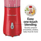 Hamilton Beach Portable Blender for Shakes and Smoothies, 14 Oz BPA Free Travel Cup & Lid, Durable Stainless Steel Blades, Personal Smoothie Blender, Coral (51171)