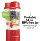 Hamilton Beach Portable Blender for Shakes and Smoothies, 14 Oz BPA Free Travel Cup & Lid, Durable Stainless Steel Blades, Personal Smoothie Blender, Coral (51171)