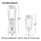 Hamilton Beach Portable Blender for Shakes and Smoothies, 14 Oz BPA Free Travel Cup & Lid, Durable Stainless Steel Blades, Personal Smoothie Blender, Coral (51171)