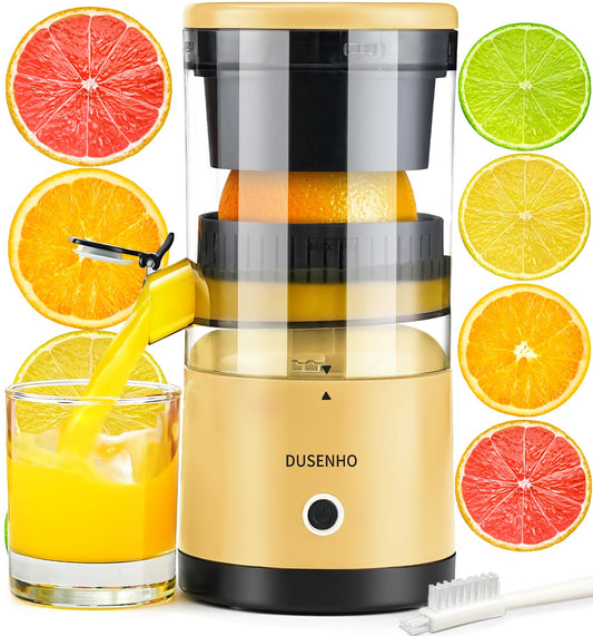 Electric Citrus Juicer Rechargeable - Electric Juicer Machines with USB and Cleaning Brush Portable Compact Juicer for Orange, Lemon, Limes