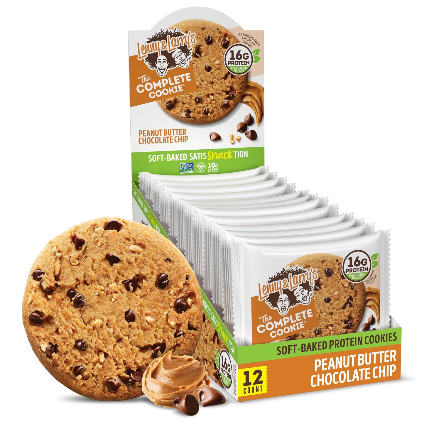 Lenny & Larry's The Complete Cookie, Big Time Brownie, Soft Baked, 16g Plant Protein, Vegan, Non-GMO, 4 Ounce Cookie (Pack of 12)