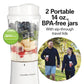 Hamilton Beach Portable Blender for Shakes and Smoothies, 14 Oz BPA Free Travel Cup & Lid, Durable Stainless Steel Blades, Personal Smoothie Blender, Coral (51171)