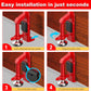 Portable Alarm Door Stopper - 80dB Anti-Theft Security Alarm Door Stoppers for Bottom of Door, Adjustable and Easy to Install for Home, Office, and Travel, Door Security Devices (Red)