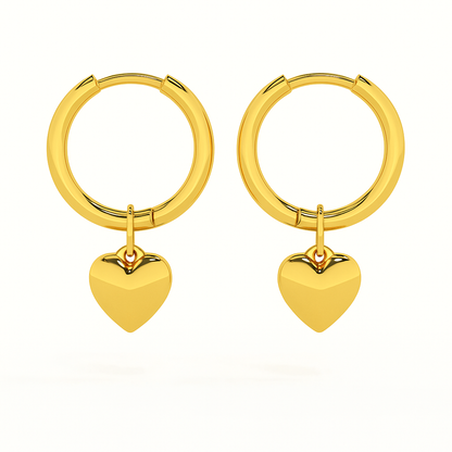 Small Heart Hoop Earrings